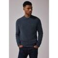 Rundhalspullover STREET ONE MEN, Herren, Gr. L (42), blau (dunkelblau melange), Stoff, 44% Polyacryl, 29% Polyester, 23% Wolle, 4% Elasthan, unifarben, casual, normal normal, Rundhals, Langarm Bündchen, Pullover Grobstrickpullover, aus elastischem Materialmix