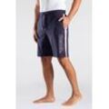 Sweatshorts BENCH. LOUNGEWEAR, Herren, Gr. 44/46 (S), N-Gr, blau (navy, weiß), Sweatware, Obermaterial: 60% Baumwolle, 40% Polyester, unifarben mit Farbeinsatz, Basic, ca. Mitte Knie, Hosen, mit seitlichen Taschen