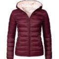 Steppjacke MARIKOO "Luci", Damen, Gr. M (38), rot (weinrot), Obermaterial: 100% Nylon, Futter: 100% Polyester, Wattierung: 100% Polyester, Ärmelfutter: 100% Polyester, klassisch, figurbetont hüftbedeckend, Langarm Ärmel ohne Ärmelschlitz normaler Saum, Jacken, modische Damen Übergangsjacke mit großer Kapuze