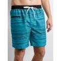 Badeshorts FEEL GOOD Gr. 5, Normalgrößen, grün (türkis, gestreift) Herren Badehosen Badeshorts Strandshorts