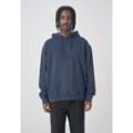 Kapuzensweatshirt CLEPTOMANICX "Boxy Hooded Residence" Gr. L, blau (dunkelblau) Herren Sweatshirts im lockeren Schnitt