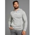 Kapuzensweatshirt H.I.S Gr. 4XL, grau (dunkelgrau, melange), Herren, Obermaterial: 85% Baumwolle, 15% Viskose, unifarben, Sweatshirts, mit Logoprint - NEUE KOLLEKTION