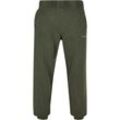 Jogginghose URBAN CLASSICS "Urban Classics Herren Small Embroidery Sweatpants" Gr. 4XL, US-Größen, grün (bottlegrün), Herren, 100% Baumwolle, unifarben, Hosen