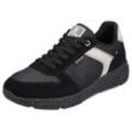 Sneaker RIEKER EVOLUTION, Herren, Gr. 44, schwarz (schwarz, grau), Leder, Textil, sportlich, Schuhe, Freizeitschuh, Halbschuh, Schnürschuh mit gepolstertem Schaftrand