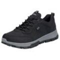 Sneaker RIEKER Gr. 45, schwarz, Herren, Lederimitat, Textil, Schuhe, Outdoorschuh, Halbschuh, Schnürschuh mit TEX-Membran