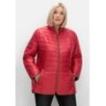 Steppjacke SHEEGO "Große Größen" Gr. 44, rot, Damen, Obermaterial: 100% Polyester;Futter: 100% Polyester;Wattierung: 100% Polyester, unifarben, Jacken, mit Stehkragen und Kontrastdetails