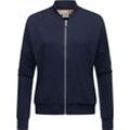 Sweatjacke RAGWEAR "Doron", Damen, Gr. 4XL (48), blau (navy), Material: 67% Polyester, 28% Viskose, 5% Elasthan, casual, figurumspielend hüftbedeckend, hoch geschlossener Ausschnitt, Langarm Ärmel ohne Ärmelschlitz normaler Saum, Sweatjacken, sportliche Damen Freizeitjacke