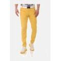 Stoffhose CIPO & BAXX "Hose", Herren, Gr. 30, Länge 32, gelb (mustard), 97% Baumwolle;3% Elasthan, unifarben, slim fit lang, Hosen, im modischen Slim Fit-Schnitt, CD842