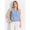 Blusentop CECIL Gr. XL (44), blau (linen chambray blau), Damen, 100% Leinen, gestreift, Blusen, Chambray