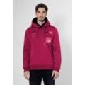 Kapuzensweatshirt STREET ONE MEN Gr. M (50), rot (sangria rot), Herren, Web, 70% Baumwolle, 30% Polyester, bedruckt, Sweatshirts, mit Kapuze