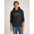 Hoodie TOMMY HILFIGER "TOMMY HILFIGER HOODY", Herren, Gr. XXXL, schwarz, Sweatware, Obermaterial: 60% Baumwolle, 40% Polyester, bedruckt, casual, regular fit hüftlang, Langarm Rippbündchen, Sweatshirts, mit Logo