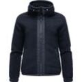 Sweatjacke RAGWEAR "Nordicka" Gr. 4XL (48), blau (dunkelblau), Damen, Fleece, Obermaterial: 100% Polyester, Innenfutter: 100% Polyester, Sweatjacken, Sportliche Kapuzenjacke mit Kunstleder-Elementen