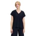 Shirtbluse VERA MONT "Vera Mont Blusenshirt mit V-Ausschnitt" Gr. 40, blau (night sky) Damen Blusen