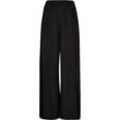 Stoffhose URBAN CLASSICS "Urban Classics Damen Ladies Wide Leg Viscose Pants", Damen, Gr. 4XL, US-Größen, schwarz, 100% Viskose, unifarben, loose fit, Hosen