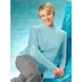 Stehkragenpullover CLASSIC BASICS "Pullover", Damen, Gr. 38, blau (aqua), 100% Polyacryl, unifarben, figurumspielend, Langarm, Pullover