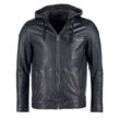 Lederjacke MUSTANG "31023163", Herren, Gr. L, schwarz, Obermaterial: 100% Schafsleder/ Futter: 60% Baumwolle, 40% Polyester / Ärmelfutter: 100% Polyester / Kapuze: 55% Baumwolle, 45% Polyester/ Taschenfutter: 100% Baumwolle, ohne Bündchen, Jacken