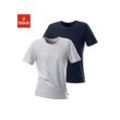 T-Shirt H.I.S Gr. S, blau (marine, grau, meliert) Herren Shirts mit Rundhalsausschnitt perfekt als Unterziehshirt