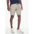 Chinohose STREET ONE MEN, Herren, Gr. 30, Kurz, beige (light sand beige), Web, Oberstoff: 97% Baumwolle, 3% Elasthan; Gürtel: 100% Baumwolle, unifarben, casual, gerade kurz, Hosen, softer Materialmix