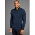 Troyer BRUNO BANANI, Herren, Gr. 4XL, blau (marine), Strick, Obermaterial: 50% Baumwolle, 50% Polyacryl, casual, Basic schmal, Langarm Rippbündchen, Pullover, mit Reißverschluss - NEUE KOLLEKTION