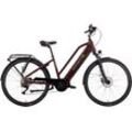 E-Bike SAXONETTE "Premium Sport (Trapez)" Gr. 45, rot (bordeaux), E-Bikes, 45cm, 28 Zoll (71,12cm), Pedelec, Elektrofahrrad für Damen