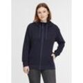 Kapuzensweatjacke RAGWEAR "YODIS ZIP", Damen, Gr. L (40), blau (navy), Sweatware, Obermaterial: 70% Baumwolle, 30% Polyester, unifarben, casual, Langarm Rippbündchen, Sweatjacken