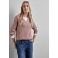 Strickpullover STREET ONE Gr. 34, pink (rosewood melange) Damen Pullover Rundhalsausschnitt Bestseller