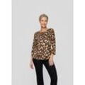 Print-Shirt RABE "Rabe Stilvolles 3/4-Arm-Shirt im Leopardenmuster" Gr. 46, braun Damen, 92%Viskose 8%Elastan, Shirts