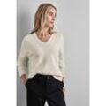 Strickpullover STREET ONE Gr. 38, beige (oak melange) Damen Pullover Rundhalsausschnitt Bestseller