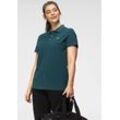 Poloshirt KANGAROOS Gr. 40/42, blau (petrol) Damen Shirts Kurzarm, unifarben, Polokragen, aus Baumwolle