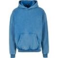 Kapuzensweatshirt URBAN CLASSICS "Urban Classics Herren Stone Washed Hoody", Herren, Gr. XXL, blau (royal), 70% Baumwolle, 30% Polyester, unifarben, Langarm, Sweatshirts