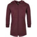 Parka URBAN CLASSICS "Urban Classics Damen Girls Sweat Parka", Mädchen, Gr. 110/116, rot (rotwine), 65% Baumwolle, 35% Polyester, unifarben, casual, normal, ohne Ausschnitt, Langarm, Jacken