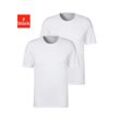 T-Shirt S.OLIVER, Herren, Gr. L, weiß, Jersey, Obermaterial: 95% Baumwolle, 5% Elasthan, unifarben, Rundhals, Kurzarm abgesteppte Kante, Shirts, klassisches Unterziehshirt