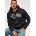 Kapuzensweatshirt H.I.S Gr. 4XL (68/70), schwarz Herren Sweatshirts mit Print und Badge, Kapuze, für sportliche Outfits