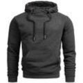 Kapuzenpullover ALESSANDRO SALVARINI "ASRemii" Gr. S (48), grau (dunkelgrau), Herren, Obermaterial: 65% Baumwolle, 35% Polyester, Pullover, Hoodie mit Kapuze