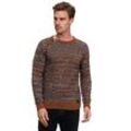 Strickpullover RUSTY NEAL, Herren, Gr. L, braun (camelfarben), 75% Polyacryl, 25% Baumwolle, unifarben, casual, normal, Rundhals, Pullover, mit modischen Knöpfen