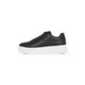 Plateausneaker TOMMY HILFIGER "TH PLATFORM COURT SNEAKER" Gr. 36, schwarz Damen Schuhe Freizeitschuh, Halbschuh, Schnürschuh, Kontrastbesatz an der Ferse