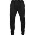 Jogginghose URBAN CLASSICS "Urban Classics Herren Stretch Jogging Pants", Herren, Gr. L, US-Größen, schwarz, 98% Baumwolle, 2% Elasthan, unifarben, relaxed fit, Hosen