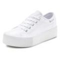 Sneaker LASCANA Gr. 36, weiß Damen Schuhe Skaterschuh Canvassneaker Plateausneaker Sneaker low Schnürhalbschuh, Freizeitschuh aus Textil mit Plateausohle