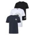 T-Shirt BRUNO BANANI "Essentials T-Shirts" Gr. S (44/46), schwarz (navy, weiß, schwarz) Herren Shirts T-Shirt