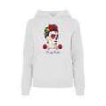 Kapuzenpullover MERCHCODE "Merchcode Damen Ladies Frida Kahlo - Dia de los muertos Hoody" Gr. L, weiß, Damen, 50% Baumwolle, 50% Polyester, unifarben, Pullover