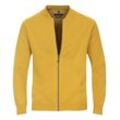 Strickjacke CASAMODA "CASAMODA Strickjacke uni" Gr. M, gelb, Herren, 100% Baumwolle, Strickjacken