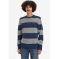 Strickpullover LEVI'S "ORIGINAL HM SWEATER" Gr. M, blau (calloway stripe sargasso sea), Herren, Strick, Obermaterial: 80% Wolle, 20% Polyamid, gestreift, Pullover, mit Streifenmuster