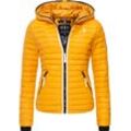 Steppjacke NAVAHOO "Kimuk Prc", Damen, Gr. M (38), gelb, Oberstoff: 100% Nylon, Futter: 100% Polyester, Wattierung: 100% Polyester, Ärmelfutter: 100% Polyester, casual, figurbetont hüftlang, Langarm Ärmel ohne Ärmelschlitz Rippstrickbündchen kontrastfarben, Jacken, leichte Übergangsjacke mit Kapuze