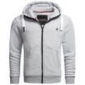 Sweatjacke ALESSANDRO SALVARINI "ASVinzent" Gr. XXL (56), grau (hellgrau) Herren Sweatjacken warmer Hoodie