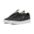 Sneaker PUMA "Carina 2.0 Pop Up Metallics Sneakers Damen", Gr. 35.5, schwarz-weiß (schwarz gold weiß), Obermaterial: Textil, Synthetik; Futter: Textil; Innensohle: Textil; Laufsohle: Gummi, Schuhe