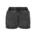 Sweatshorts URBAN CLASSICS "Urban Classics Damen Ladies Stone Washed Shorts", Damen, Gr. 4XL, US-Größen, schwarz, 70% Baumwolle, 30% Polyester, unifarben, loose fit, Hosen