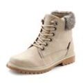 Stiefelette LASCANA Gr. 36, beige Damen Schuhe wind- & wasserabweisend,Winterboots, Outdoorstiefel, Winterstiefelette