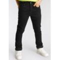 Stretch-Hose ARIZONA "Basic Jeans für Jungen", Jungen, Gr. 158, N-Gr, schwarz, Denim/Jeans, Obermaterial: 98% Baumwolle, 2% Elasthan, used, Basic, regular fit, Hosen, regular fit mit schmalem Bein