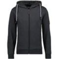 Sweatjacke RAGMAN Gr. M (48/50), grau (anthrazit), Herren, 65% Baumwolle 35% Polyester, Sweatjacken