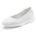 Ballerina LASCANA Gr. 35, weiß Damen Schuhe Freizeitschuh, Slipper, Halbschuh, Sneaker Slip-In, leichte Mesh-Optik